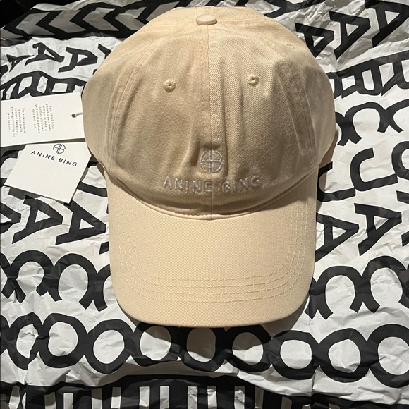 Anine Bing Accessories - 💥 1 DAY SALE 💥 NWT Anine Bing Jeremy Baseball Cap RARE Cream Orange 💯 Cotton
